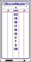 Dry-erase cricket scoreboards